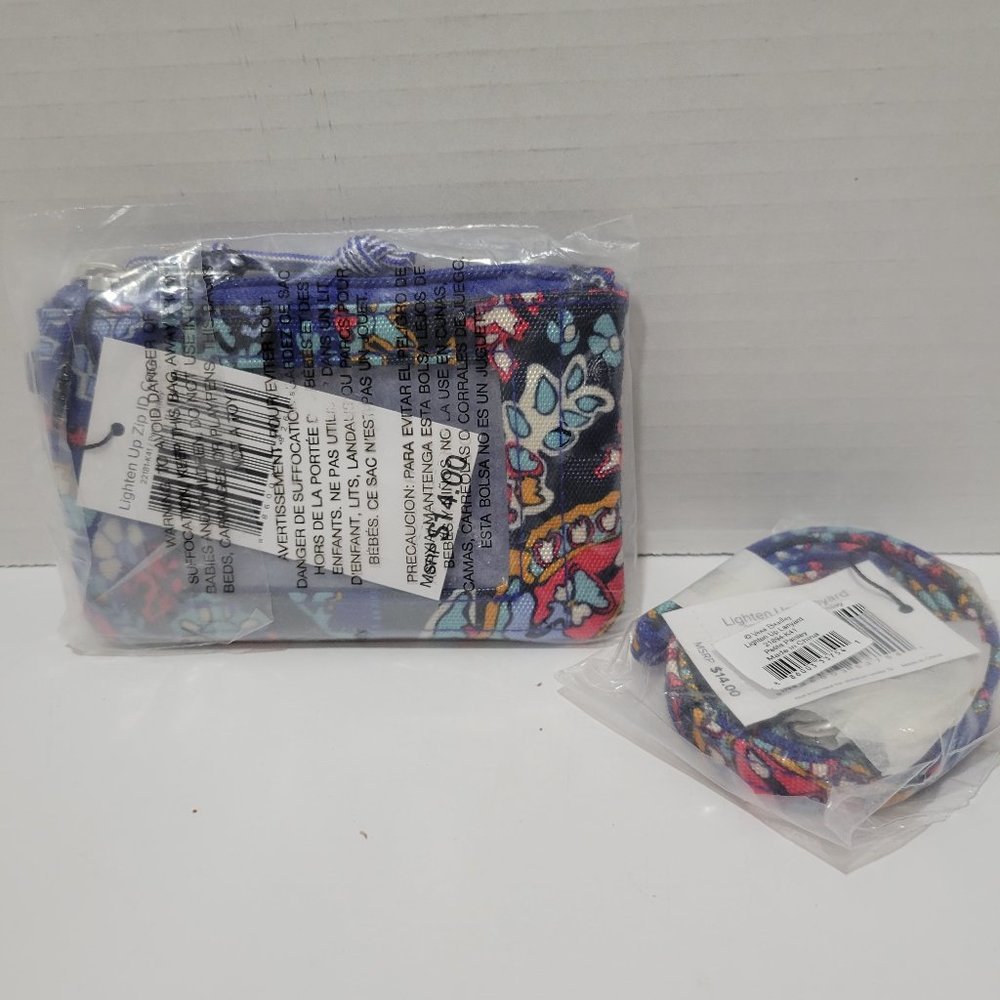 Vera Bradley Lighten Up ID case and lanyard  Petite Paisley nwt